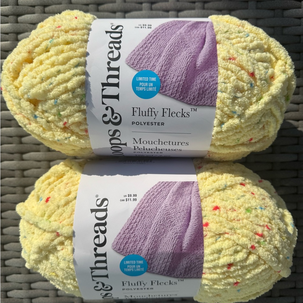 Loops & Threads Fluffy Flecks Yarn - Yellow